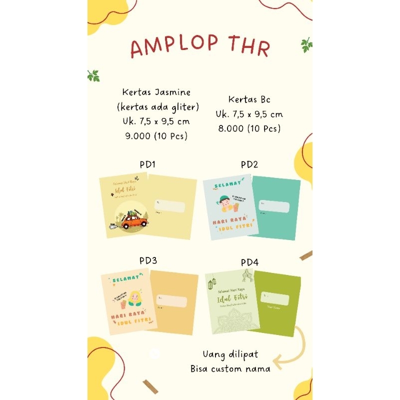 

Amplop THR Jasmin Pendek (Uang dilipat)