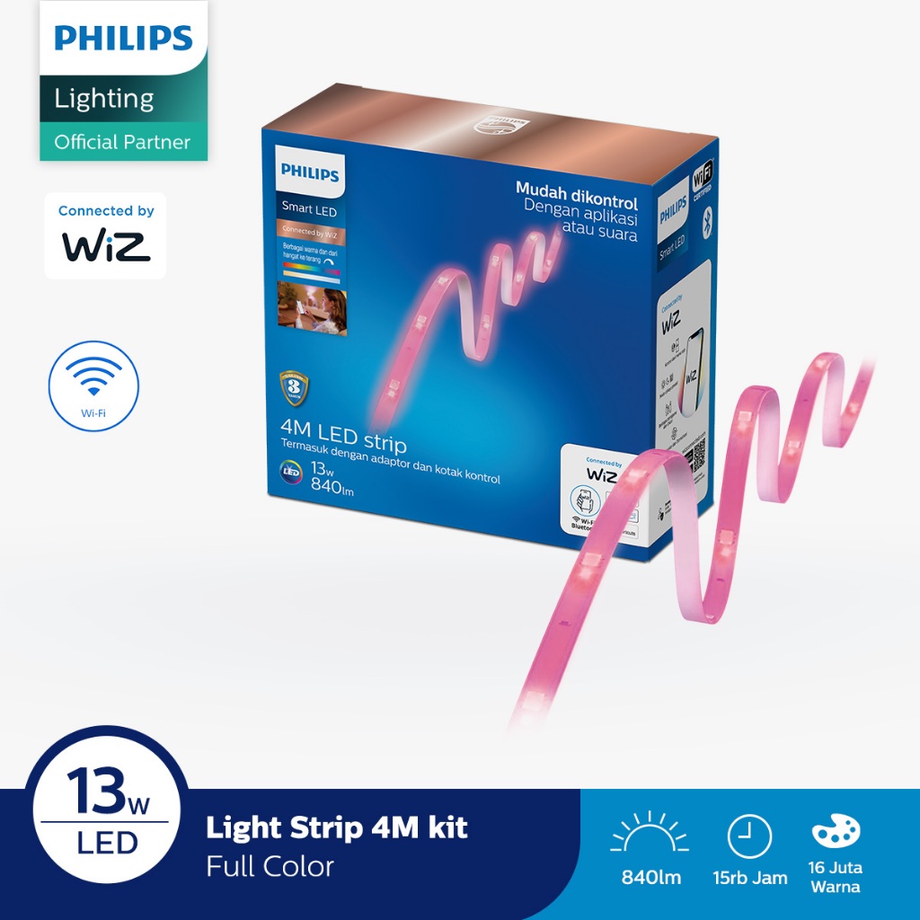 Philips Lampu Smart Wifi LED Strip 4M 13W - Color & Tunable Whit