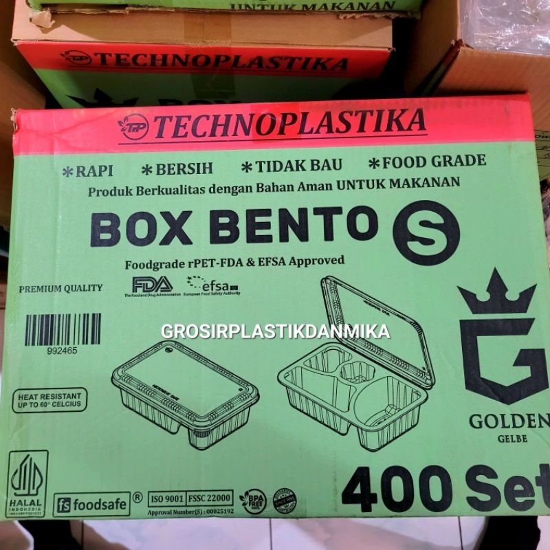 [ GRAB / CARGO ] MIKA BOX BENTO S UKURAN KECIL / MIKA BENTO SEKAT 4 MINI ISI 400 SET