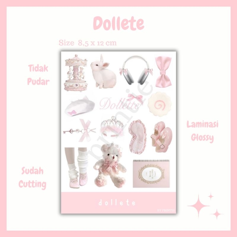 

[1 lbr] kisscut stiker aesthetic imut deco tema dollete, coquette vibes