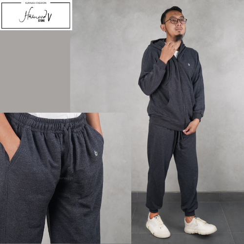 SIZE S Set Olahraga Bunayya Sunnah Clothing Setelan Jogger Jaket Hoodie Sport Training Celana