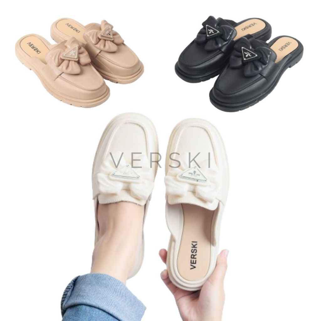 VERSKI Chloe Sandal Wanita Sendal Slop Wanita Slipper Rumah Sandal Slip-On Sendal Rumah Sandal Rumah