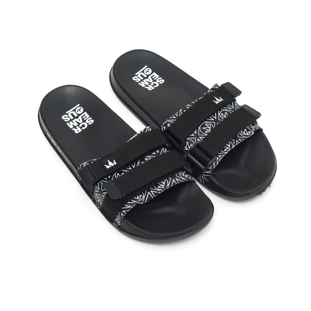 Screamous Slippers Sandals CHEVRON BLACK