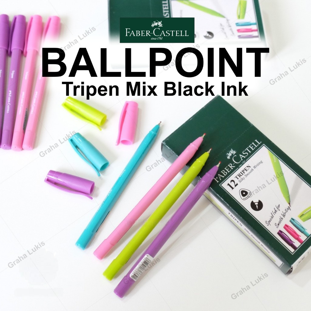 

FABER-CASTELL Ballpoint Tripen Mix Black Ink - SATUAN