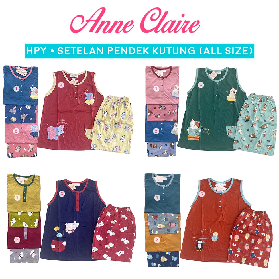 ART G32U Setelan HPY Kutung  Celana Pendek All Size Anne Claire Kancing 3 Dewasa Kaos Singlet BabyDo