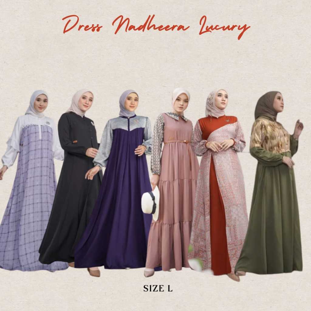 Baju Gamis Nadheera Luxury Kavva Lathiya Annya Haneefa Louisa Khanza Dress L Dress Wanita Dewasa Ter
