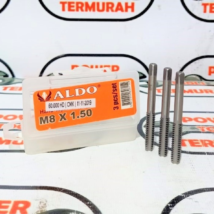 

Hand Tap Metric Aldo M8x1,50 HandTap Mata Bor Drat Baut Ulir Set
