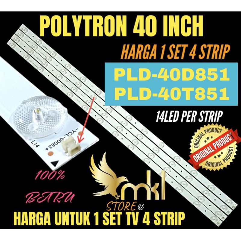 BACKLIGHT TV LCD LED POLYTRON 40 INCH PLD-40D851-PLD-40T851 BACKLIGHT TV POLYTRON 40 INCH 14 LED PER