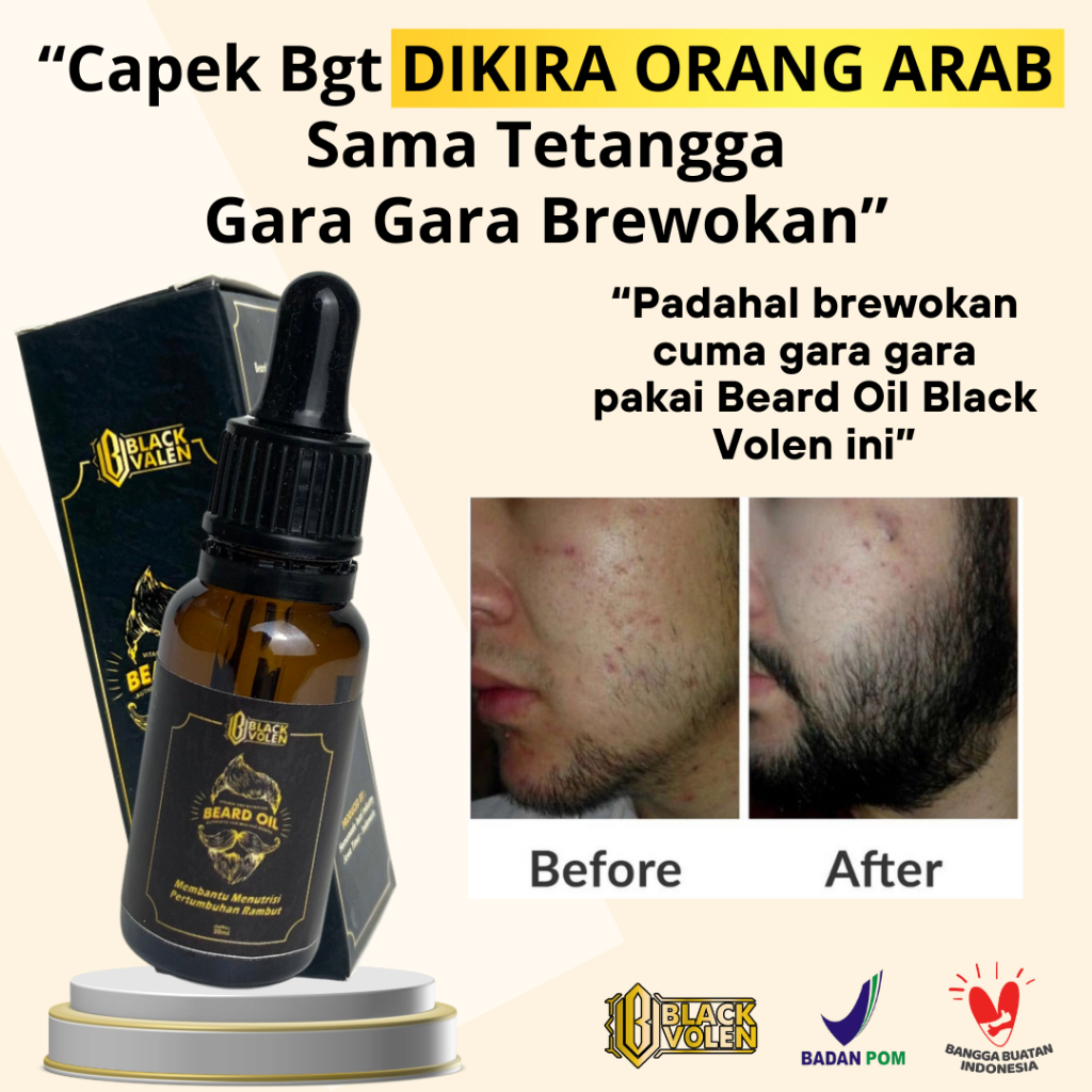 Penumbuh Brewok Pria Cepat Penumbuh Brewok Original Penumbuh Brewok Paling Ampuh Beard Oil BLACK VOL