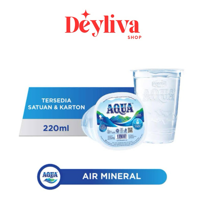 

AQUA CUP 220ML ISI 48 GELAS (1 BOX KARTON )