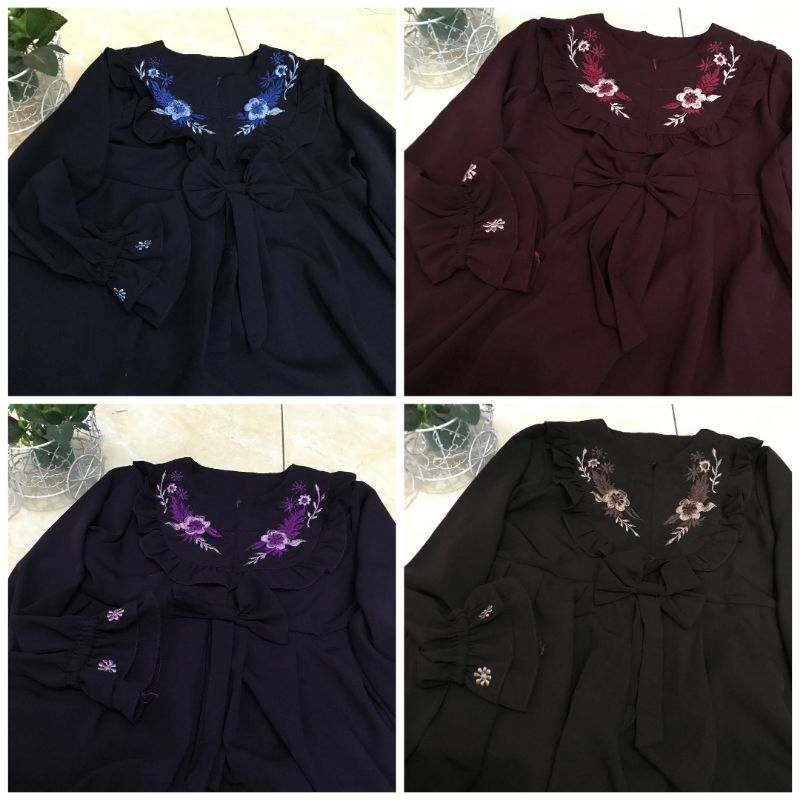 KD Am43 Set Gamis Safar Dan Cadar Tali  Bordir Anak  1-12 Tahun