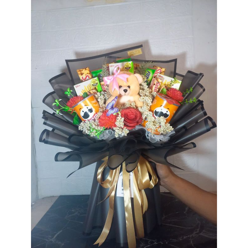 

Buket Snack Mix bunga (Free Costum) cocok untuk hari spesial/ Wisuda/ Engagement/ Wedding/ Ulang Tahun