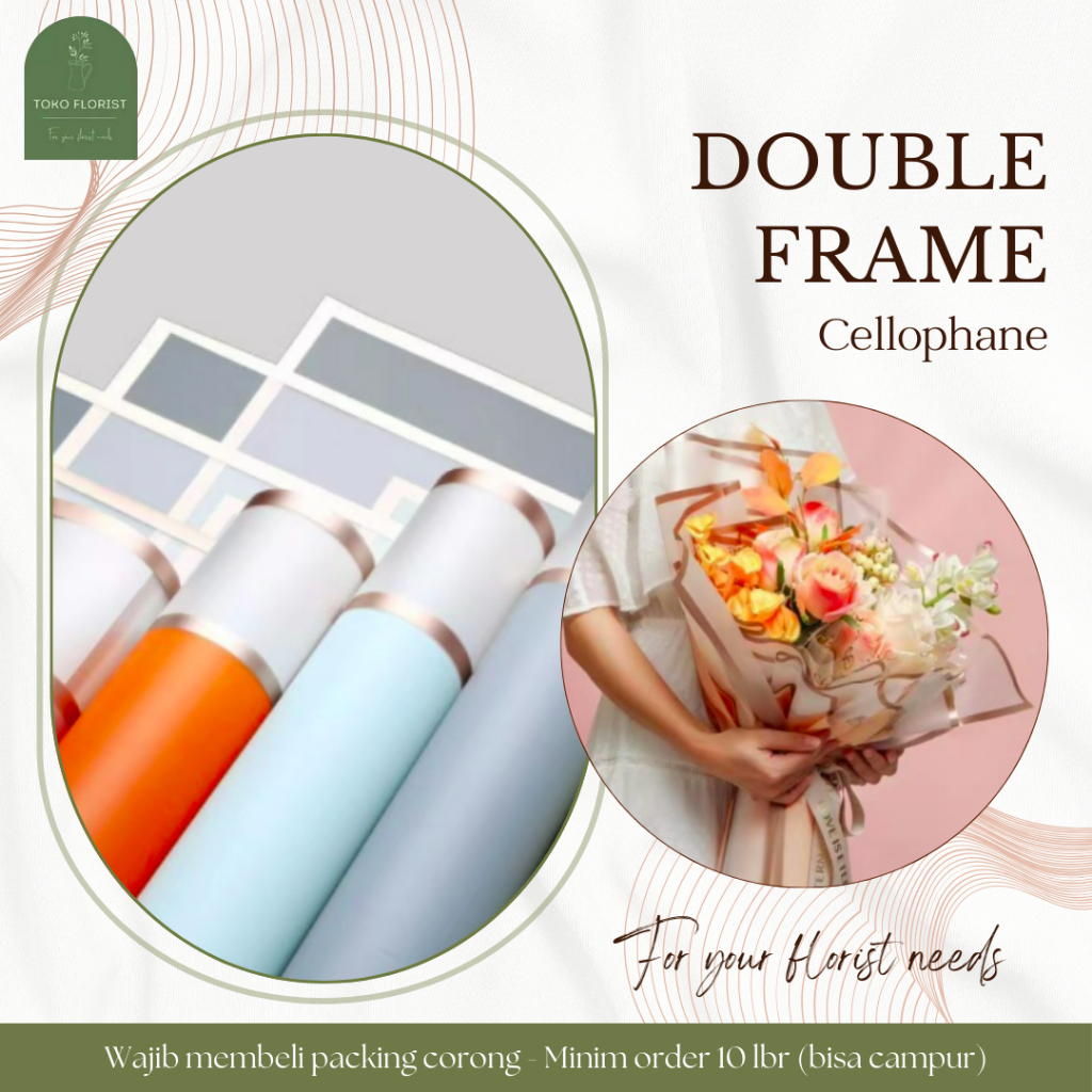 

ECER Kertas Buket Bunga Cellophane DOUBLE FRAME per LEMBAR