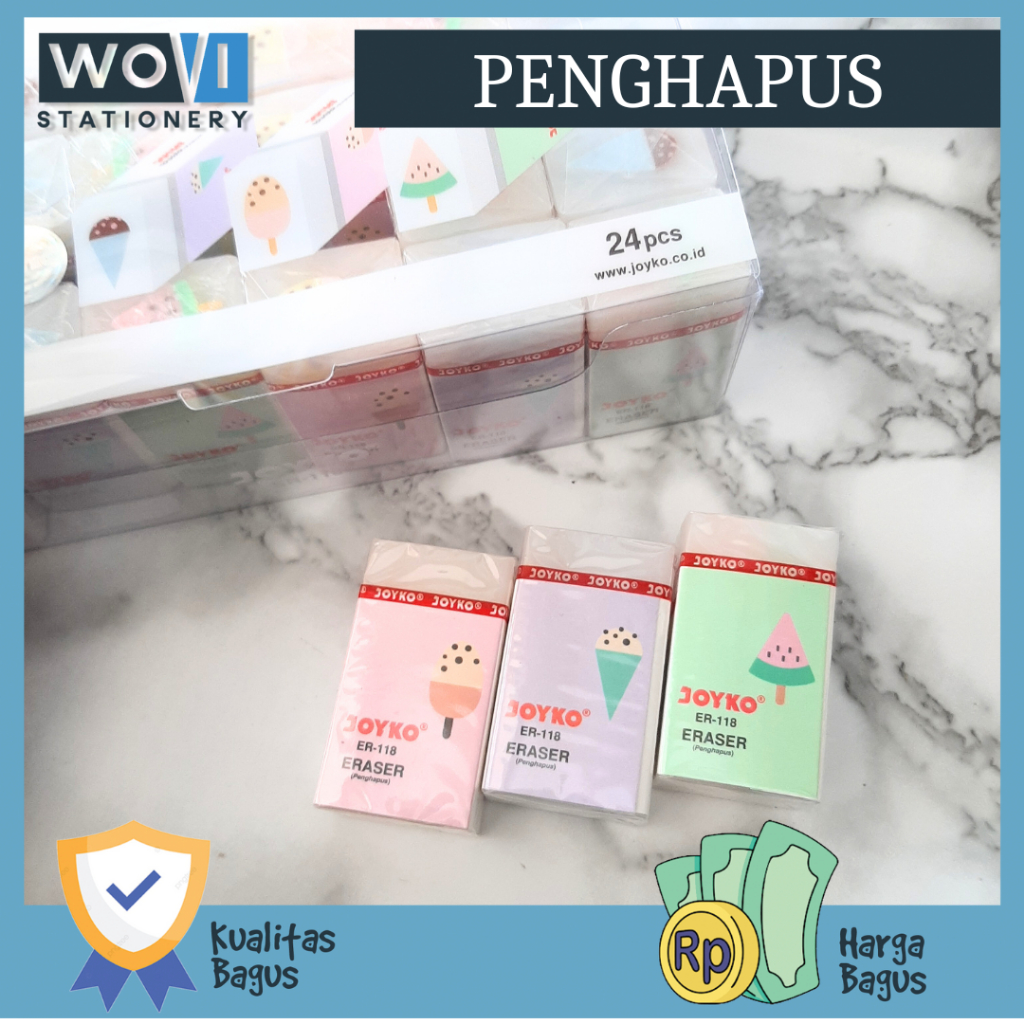 

[WOVI STATIONERY] Penghapus Ice Cream ER-118 Joyko / Penghapus Karet Ice Cream ER-118 Joyko [PCS]