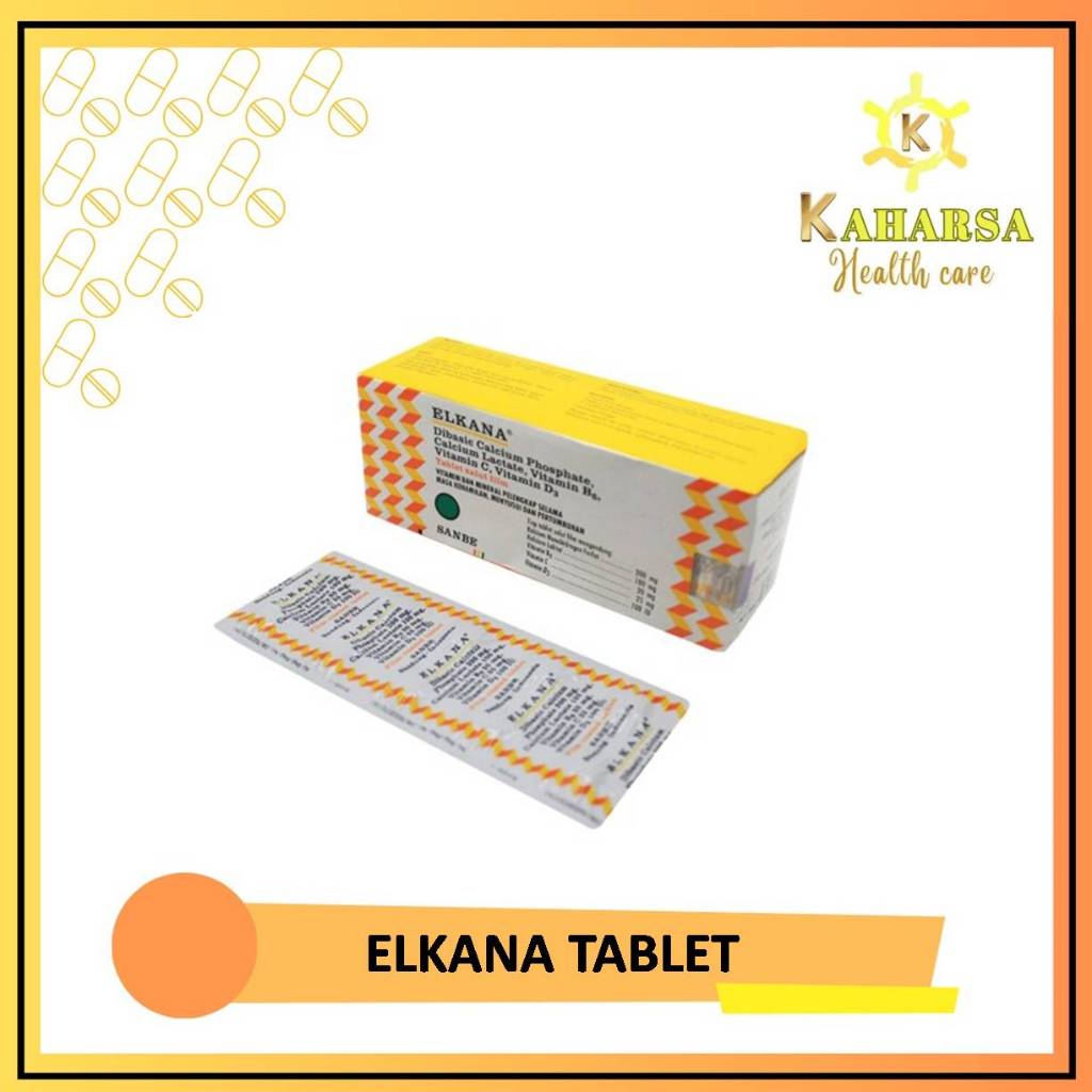 ELKANA TABLET STRIP ISI 10 TABLET - VITAMIN DAN KALSIUM PERTUMBUHAN - MULTIVITAMIN IBU HAMIL DAN PRO