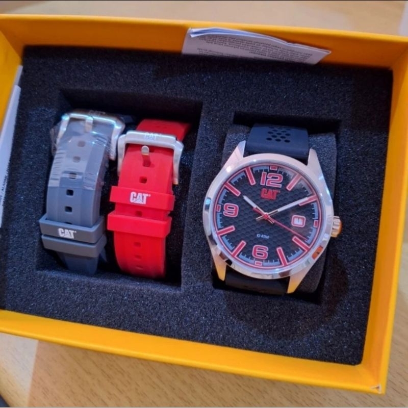 jam tangan pria original CATERPILLAR QA.141.21.26.136./QA.141.27.137./QA.141.21.138 BOX SET RUBBER S