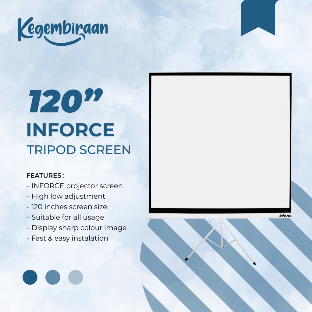 Tripod Screen Projector 120" Portable Tripod Layar Proyektor 120 Inch