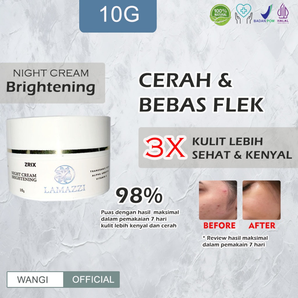 Krim Pemutih Wajah Bpom Night Cream Malam Glowing Brightening Glow Up Crim Pemutih Wajah Bpom Krim M