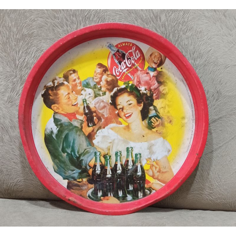Nampan Jadul Iklan kaleng Coca-Cola Antik Langka diameter :30cm