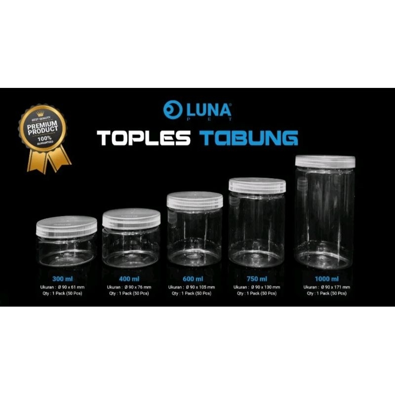 TOPLES TABUNG / TOPLES JAR 300ML / TOPLES JAR 600ML / TOPLES JAR 800ML