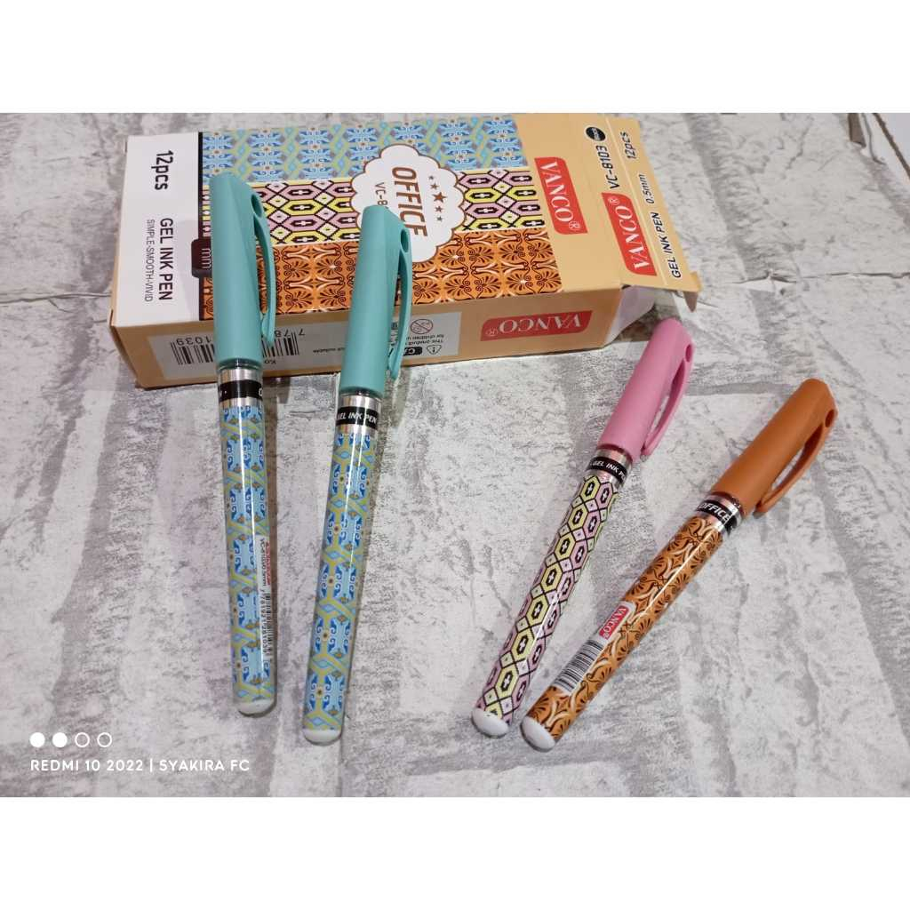

(1 pcs) Bolpen Gel Hitam Vanco Batik VC-8103 0.5 mm