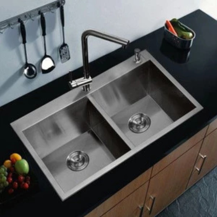 Kitchen Sink Stainless VALPRA 8245 Bak Cuci Piring 2 Lubang Minimalis