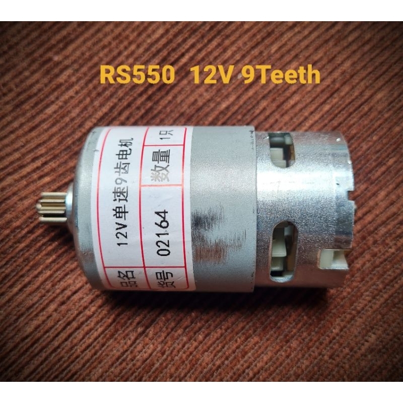 Dinamo RS 550 RS550 motor 12v gear 9 Teeth gigi drill obeng bor listrik