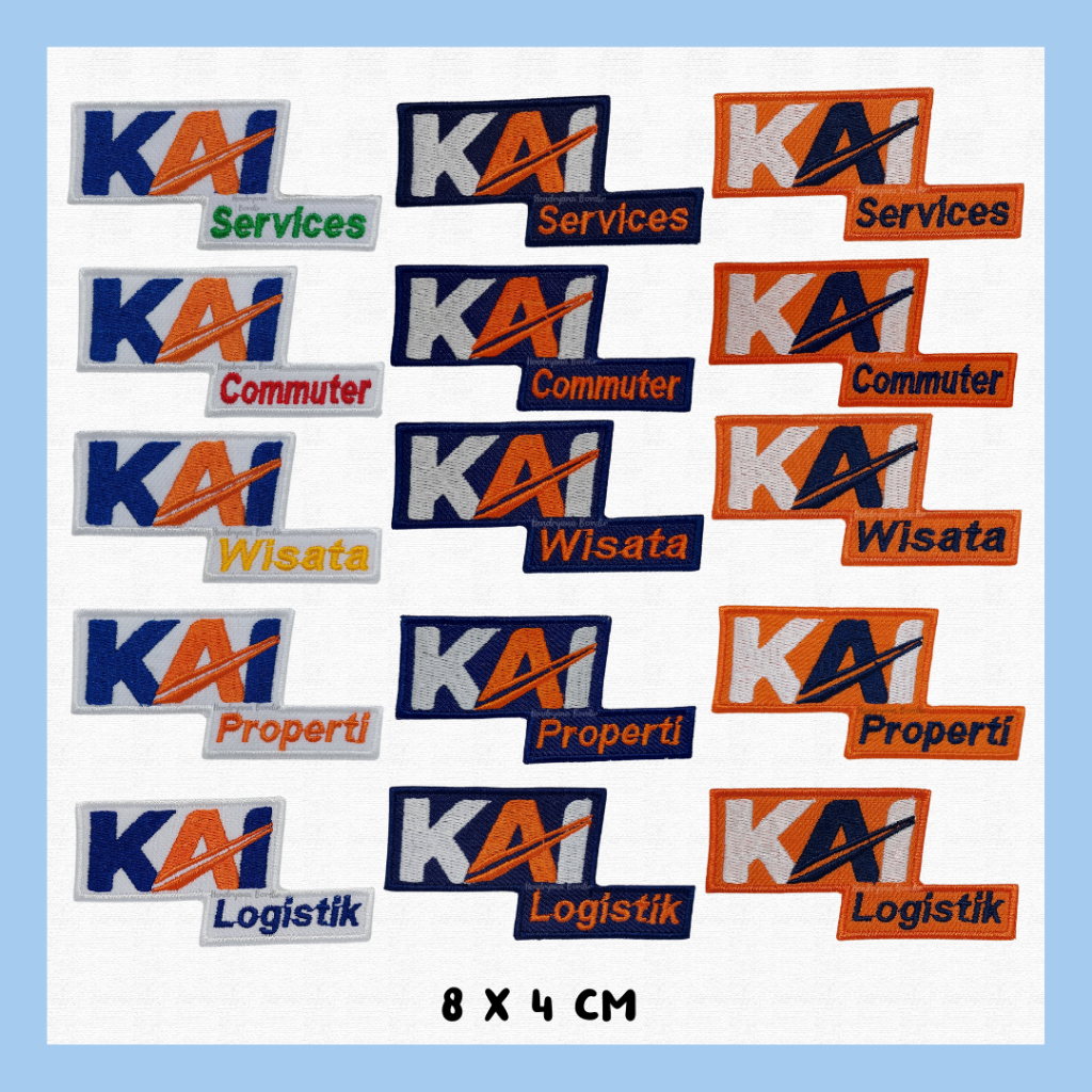 Bordir Logo KAI Services / Properti / Commuter / Wisata / Bandara / Logistik