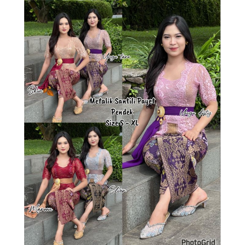 KEBAYA ITALY METALIK PAYET SANTILI PENDEK