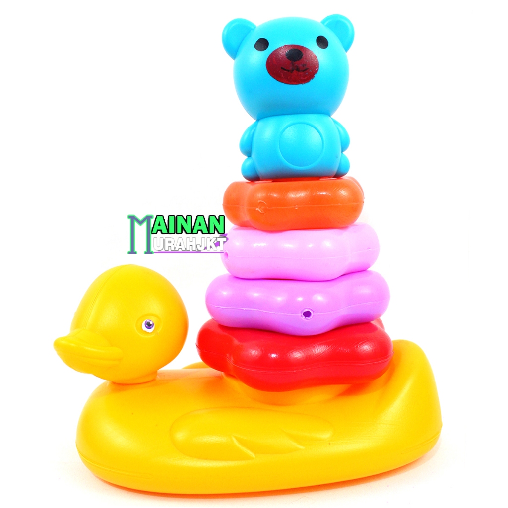 GROSIR MAINAN ANAK MURAH PUZZLE DONAT SUSUN KARAKTER BERUANG & BEBEK OCT519 MAIANAN EDUKASI ANAK