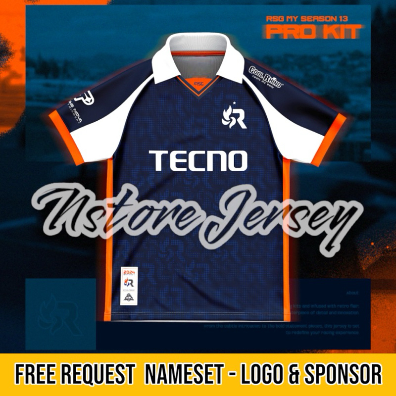 Kaos Jersey RSG ESPORT Malaysia TERBARU 2024 MPL S14  FFW PUBG Free Nickname