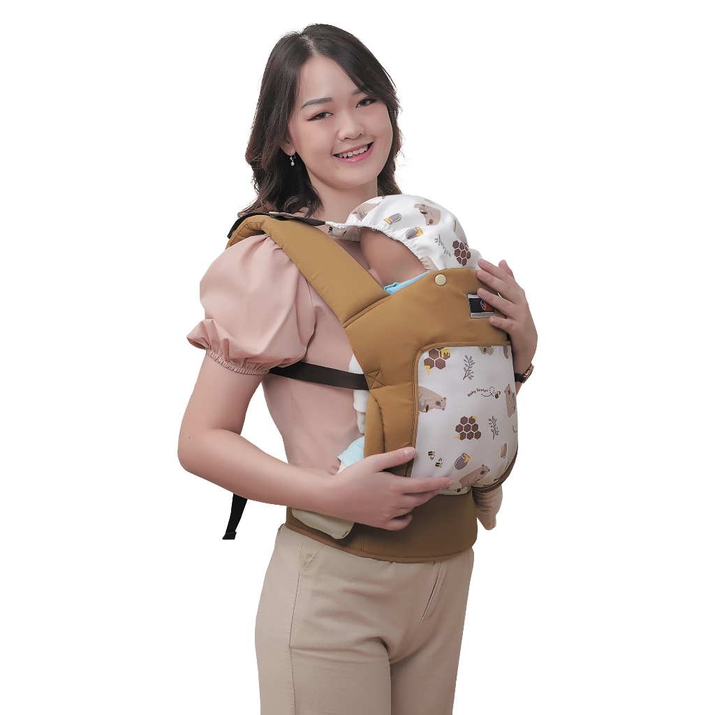 BABY SCOTS Gendongan Depan M-SHAPE HONEY BEAR SERIES - BSG9103 / Baby Scots Gendongan SSC Honey Bear