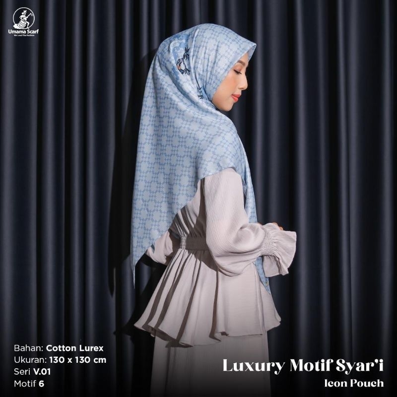 Jilbab umama ori luxury syari motif lc metal logo