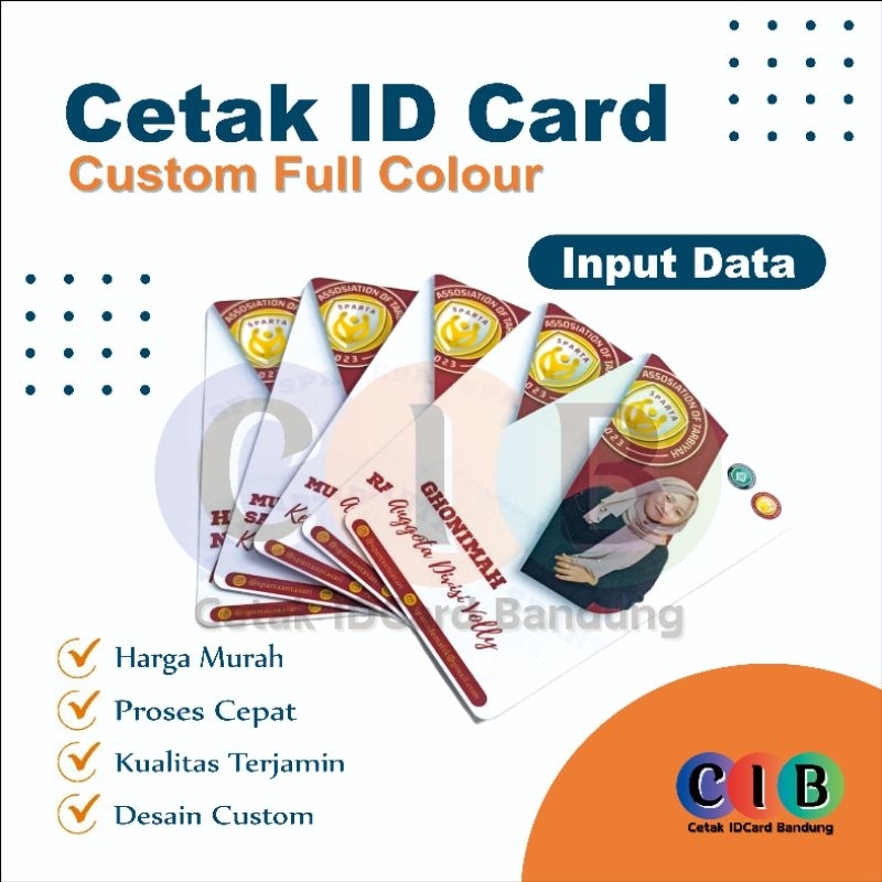

CETAK ID CARD / KARTU NAMA / NAME TAG INPUT DATA CUSTOM 2 SISI / 1 SISI TIDAK LUNTUR AWET TAHAN LAMA BAHAN PVC