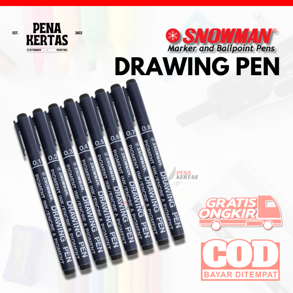 

Drawing Pen Snowman/ pen menggambar/ original