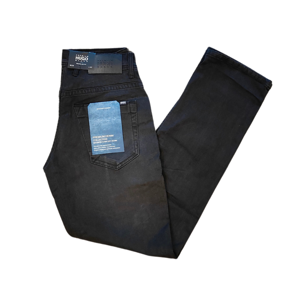 Jeans Pria Hugo Selection Denim Hitam