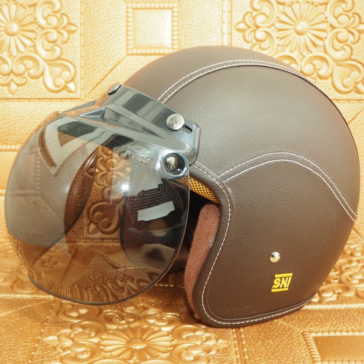 HKS (FreeOngkir) HELM BOGO KULIT CLASSIC SNI DEWASA PRIA DAN WANITA HELMET BOGGO RETRO KLASIK