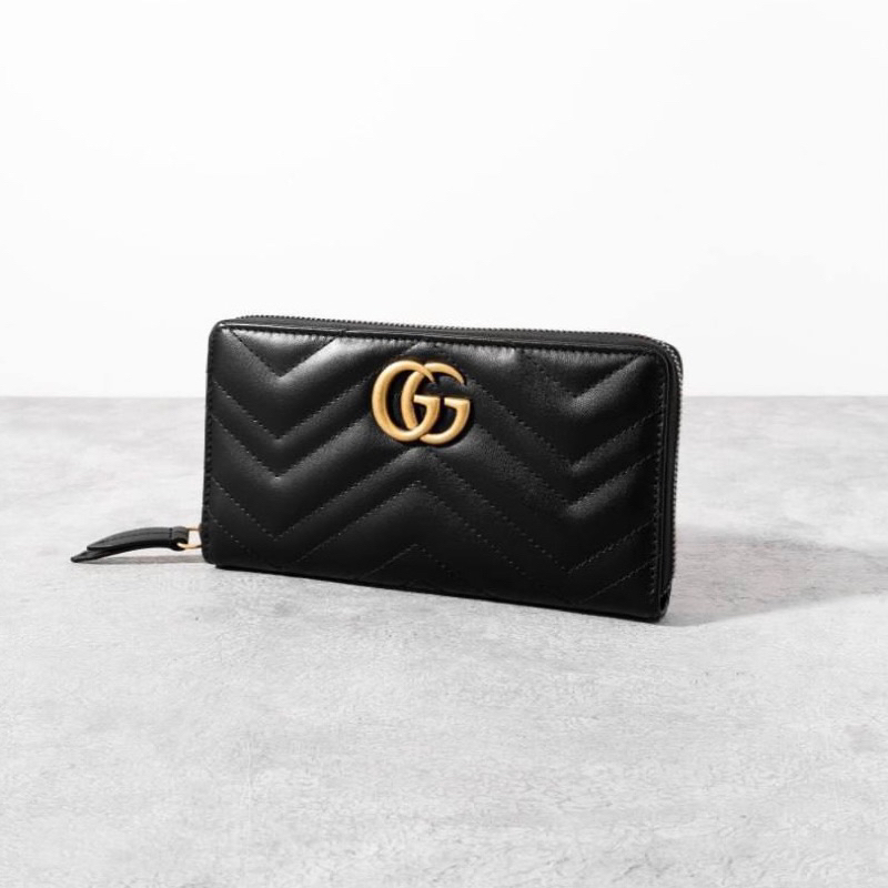 Original Gucci GG Marmont Long Zip Around Wallet