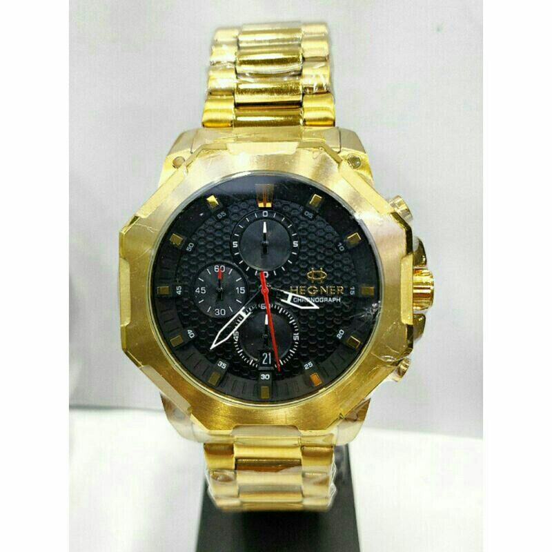 Jam tangan pria HEGNER 1706 gold choronograph