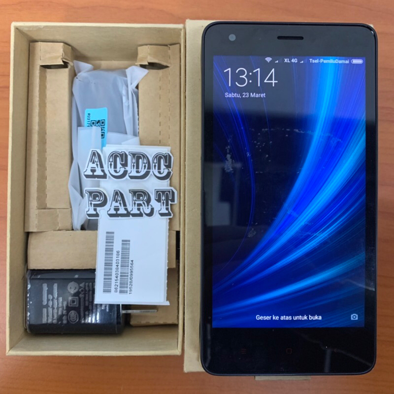 Hp Second Redmi 2 1/8GB Black Tidak Bergaransi