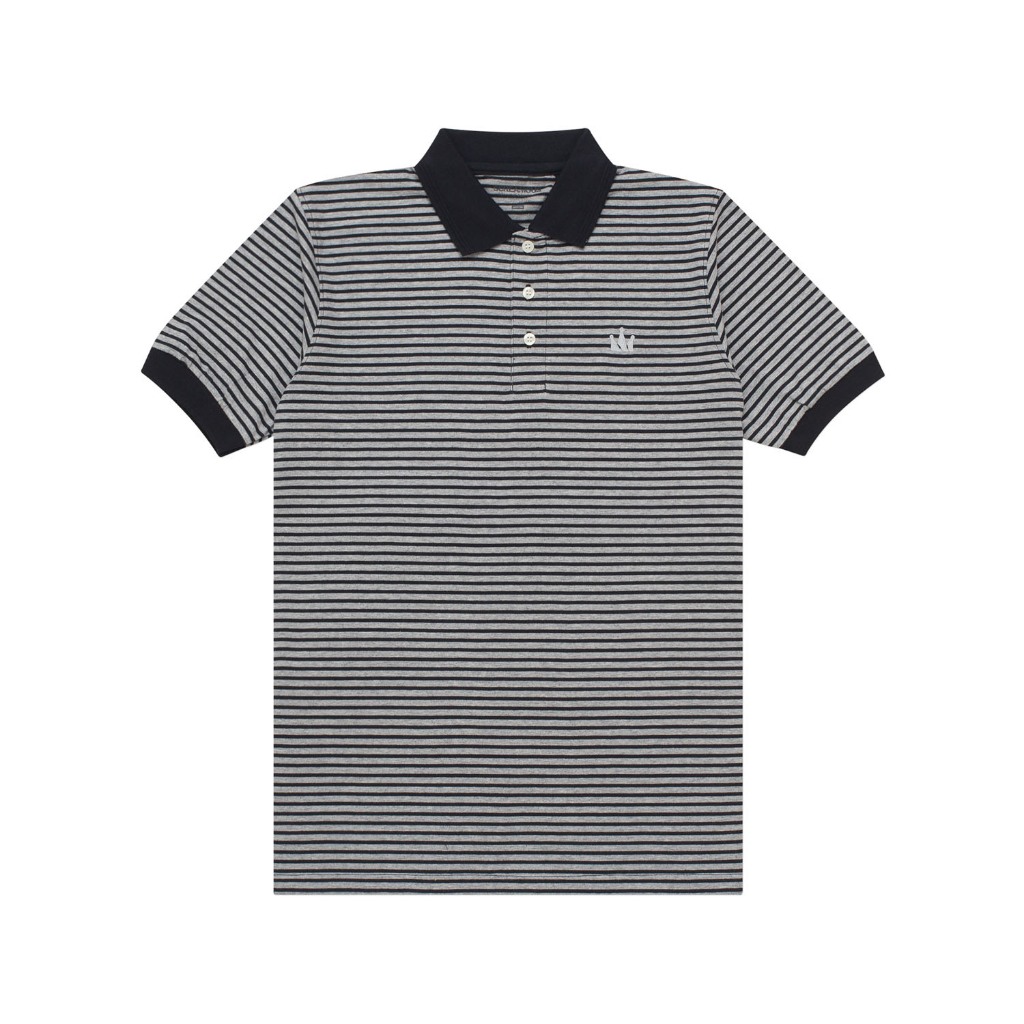 Screamous Polo Shirt Stripe WOLE BLACK MISTY