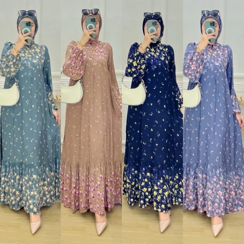 . TIARA Dress Baju Gamis Wanita Terbaru Mewah Viral Terlaris Busana Muslim Dewasa Kekinian Hari Raya