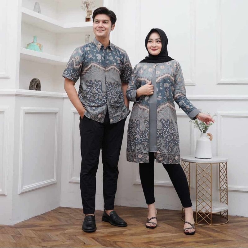 kemeja batik couple tunik dan balero