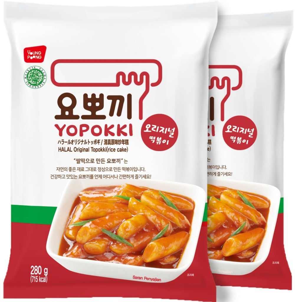 

Yopokki Original Topokki Instan Sweet & Mild Halal Rice Cake 280gr
