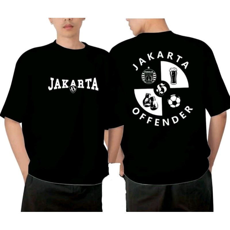 T-Shirt Pria Kaos Distro JAKARTA OFFENDER | Kaos Casual Ultras Persija