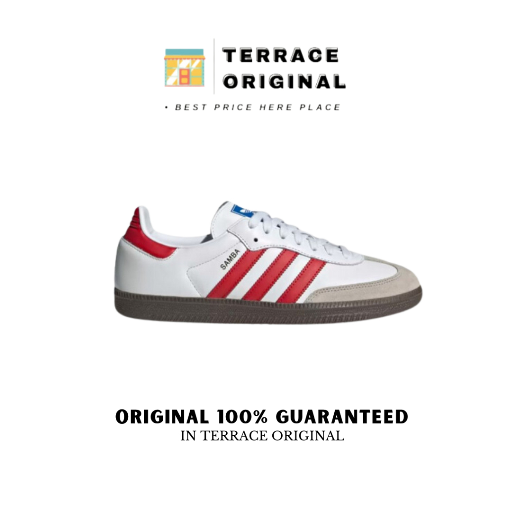Sepatu Adidas Samba Og White Red