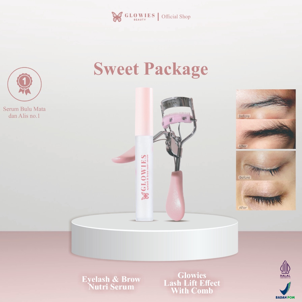 Spesial Edition Sweet Package  Glowies Lash Lift Effect With Comb  Glowies Eyelash  Brow Nutri Serum