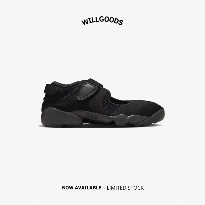 Nike Air Rift Triple Black Women Original Resmi BNIB