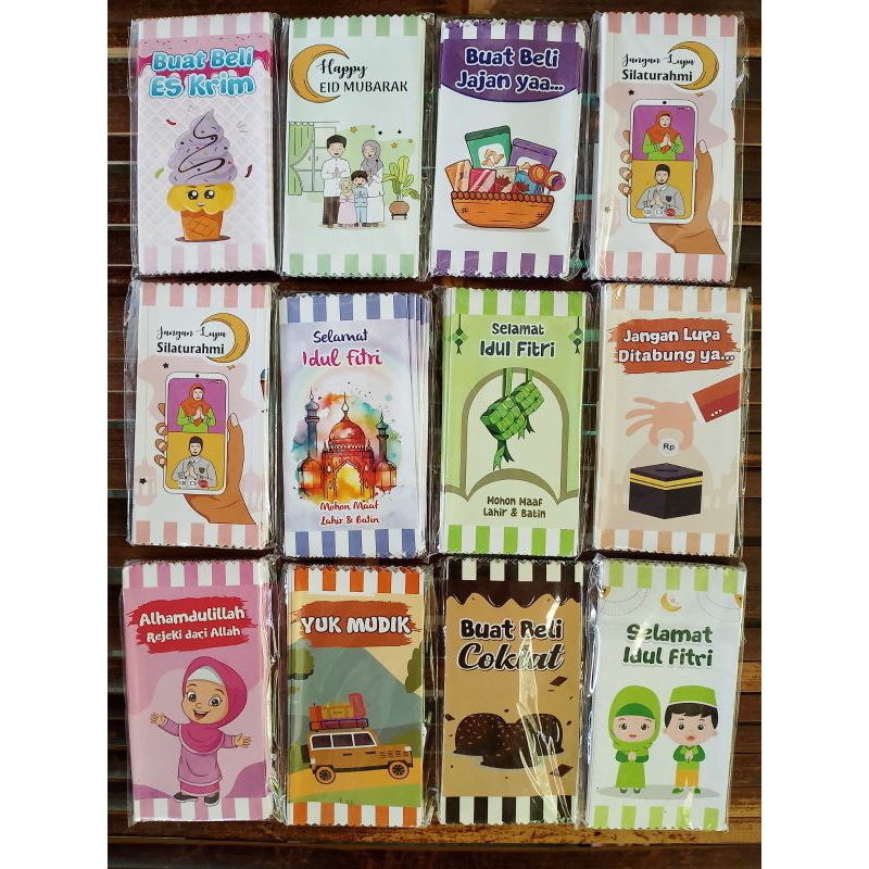

amplop lebaran bentuk permen per pack