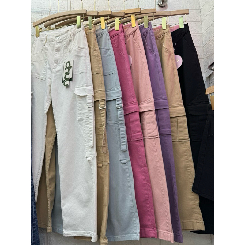 READYSTOCK CELANA WANITA CARGO JEANS TALI CHUU IMPORT BANGKOK
